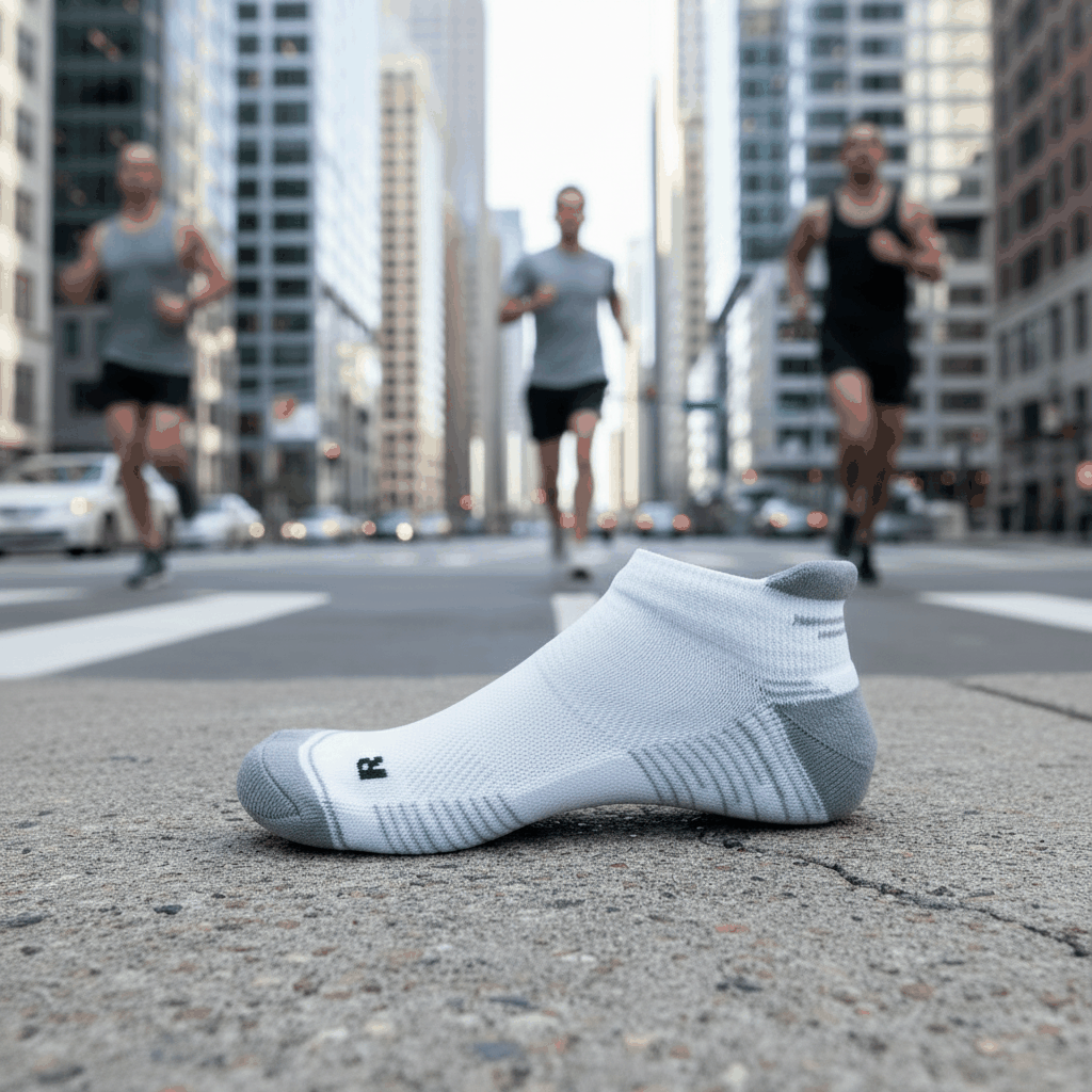 Running Socks Low Cut White/Grey