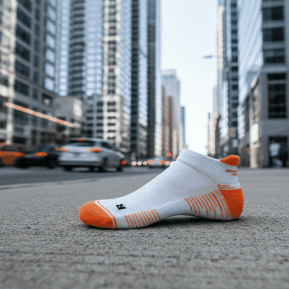 Chaussettes de Course Low Cut Blanc/Orange