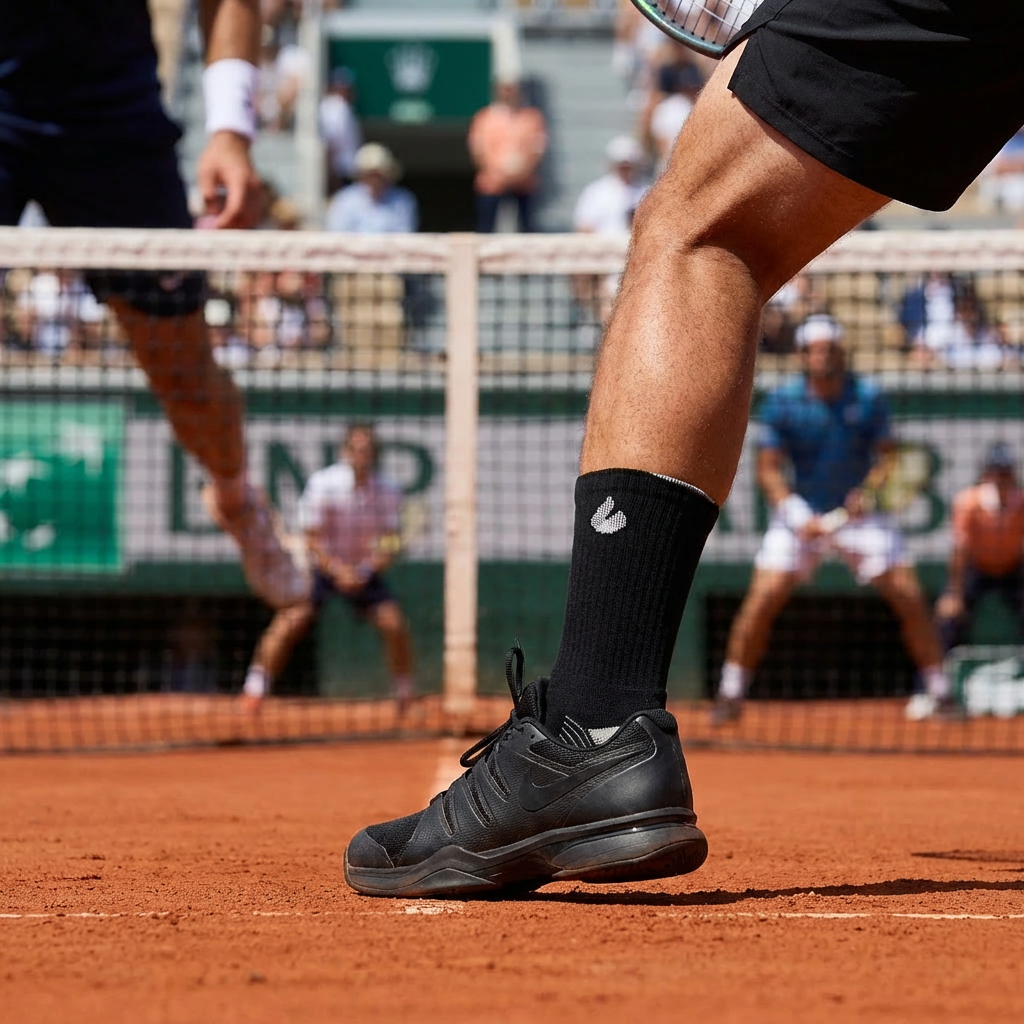 Tennis Socken Crew Schwarz/Grau