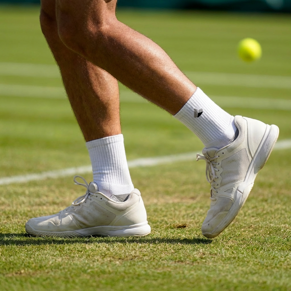 Tennis Socken Crew Weiss/Grau
