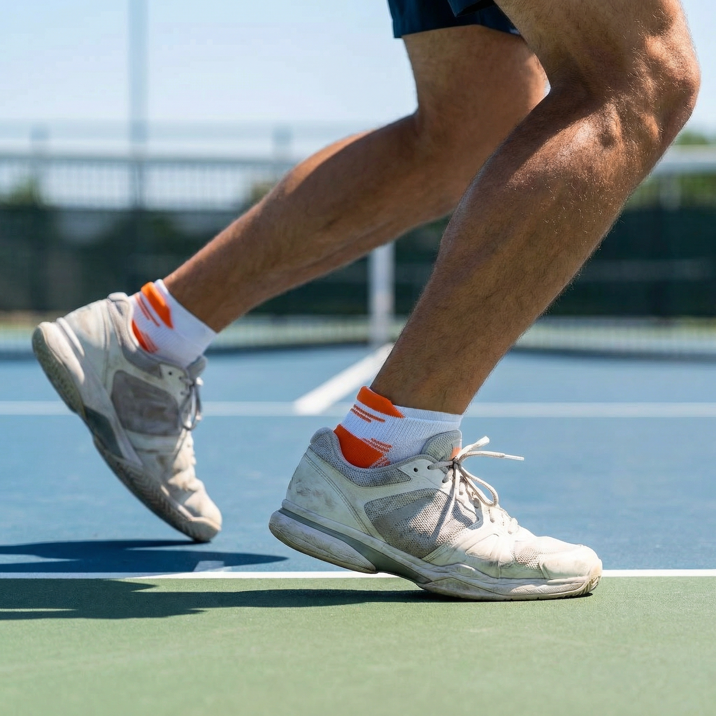 Tennis Socks Low Cut Lite White/Orange
